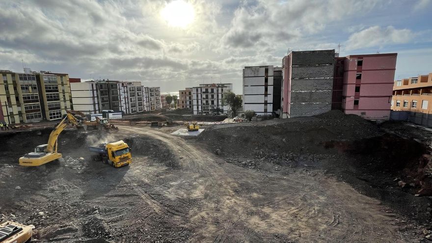 Los trabajos de excavación en la urbanización de Las Chumberas "marchan a buen ritmo" y llegan ya a su cota de cimentación