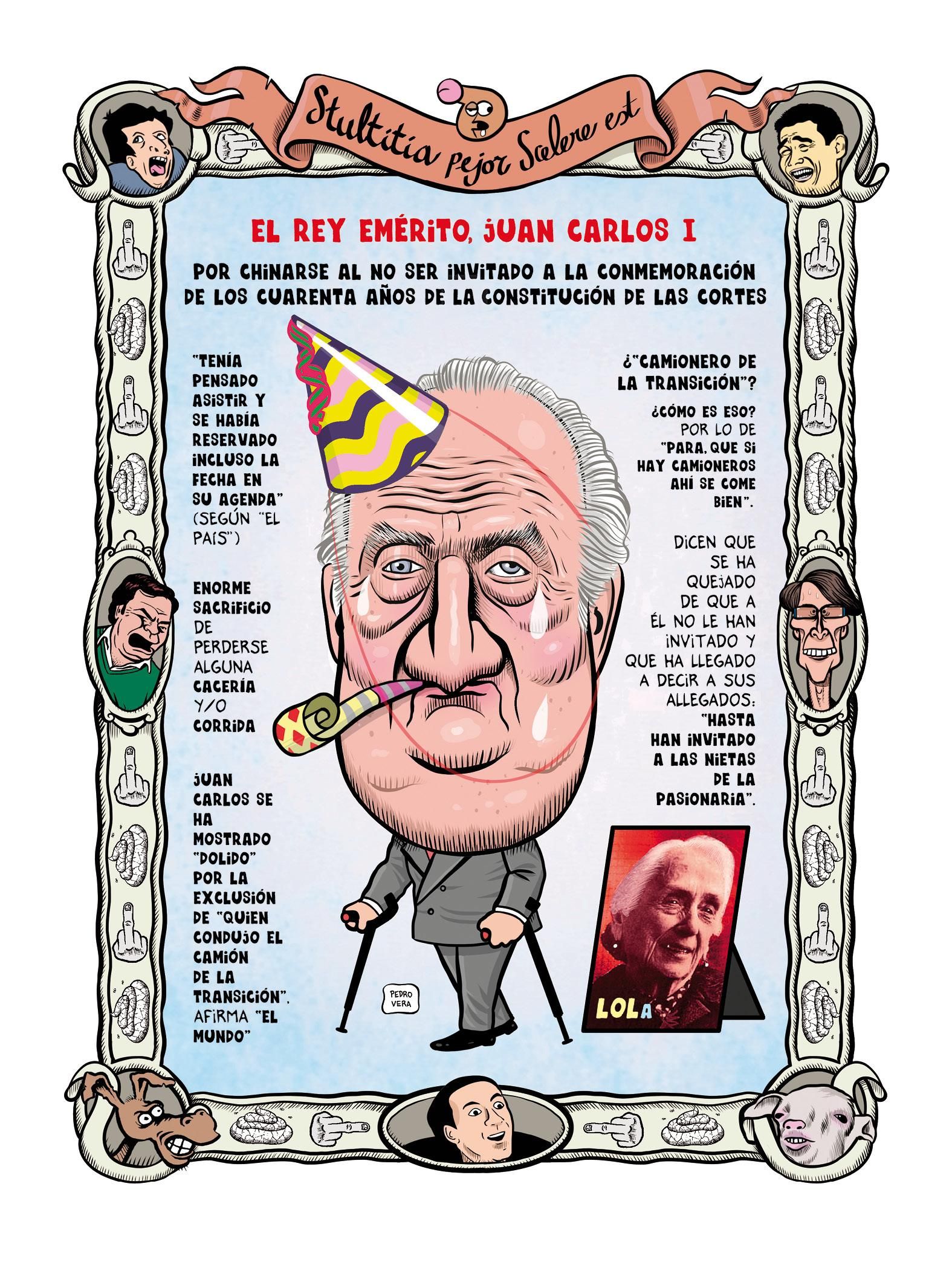 Caricatura del rey emérito, por Pedro Vera