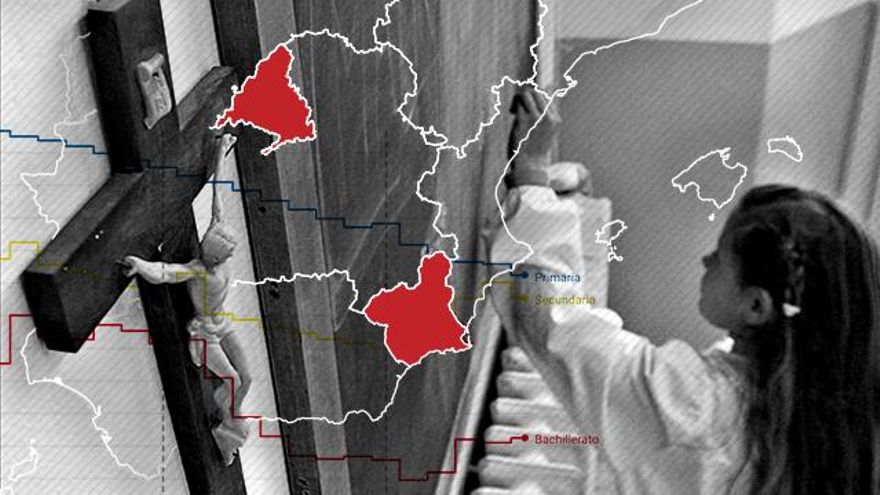 Las escuelas de Madrid y Murcia serán las que más horas de Religión impartan con la nueva ley