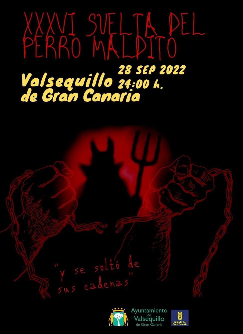 Cartel de la Suelta del Perro Maldito de Valsequillo de 2022