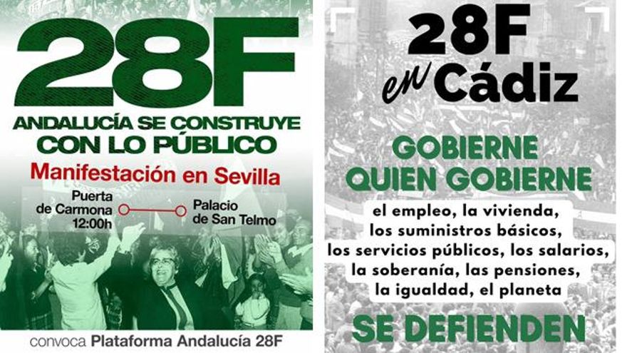 La marcha reivindicativa del 28F se divide en año electoral con manifestaciones en Sevilla y en Cádiz