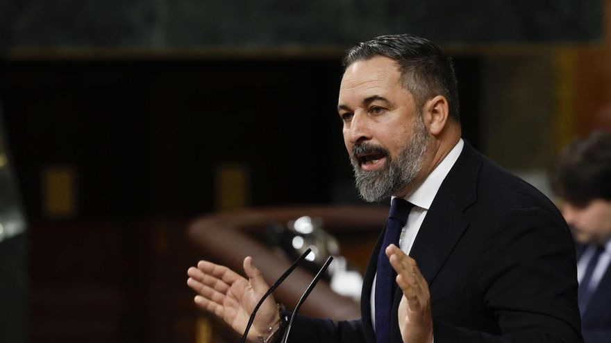El líder deVox, Santiago Abascal, interviene este miércoles en el Congreso de los Diputados