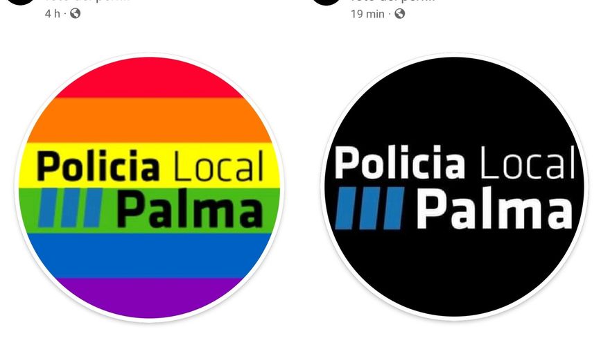 La Policía Local de Palma retira la bandera LGTBI de sus redes apenas tres horas después de publicarla