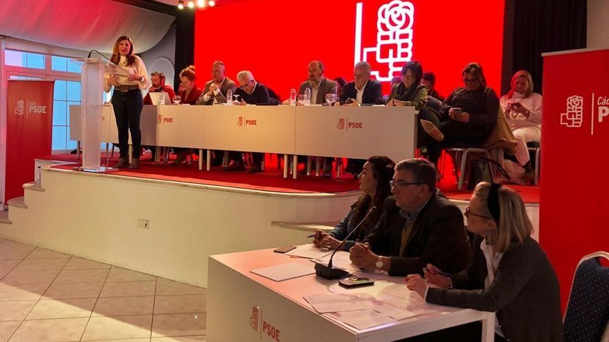 Archivo - Irene García, en el comité provincial del PSOE en Algeciras, en una imagen de archivo