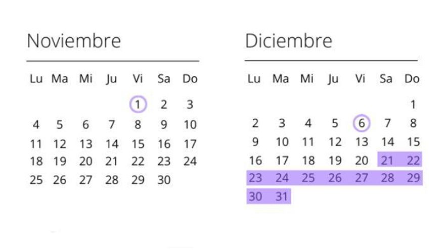 Propuesta de calendario escolar en Madrid para el curso 2024-2025 con largas vacaciones de Navidad