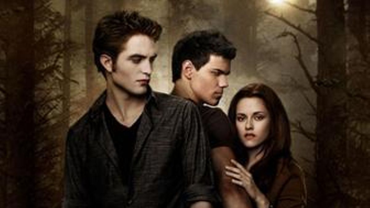 Cartel promocional de una de las películas de Crepúsculo.