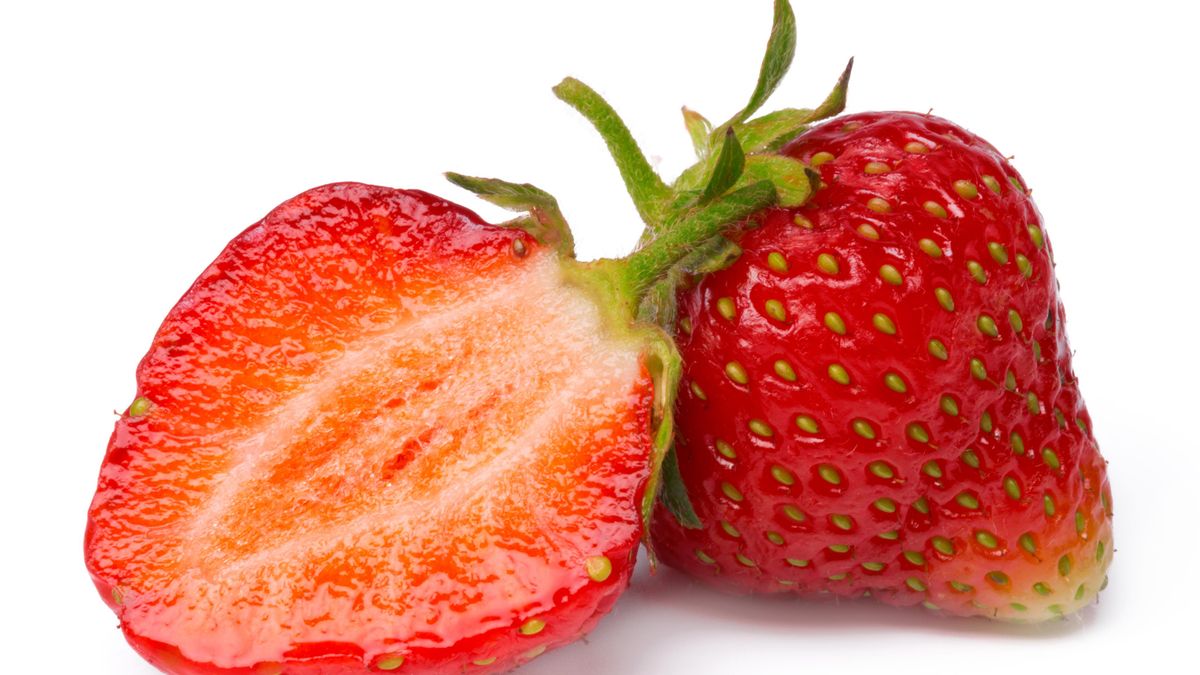 Una fresa cortada por la mitad