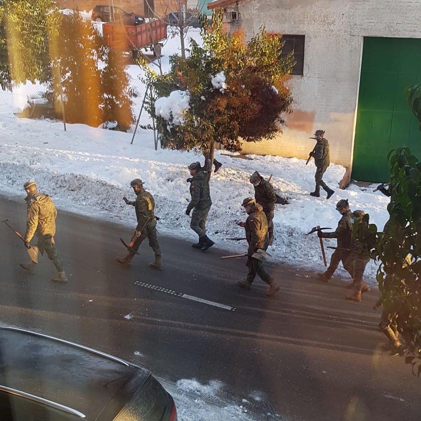 La Unidad Militar de Emergencias en Cabanillas del Campo (Guadalajara)