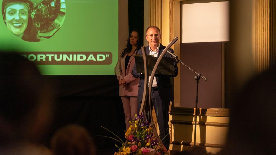 Sergio Rodríguez, presidente del Cabildo de La Palma, en la presentación del documental 'Mi experiencia, tu
oportunidad'.