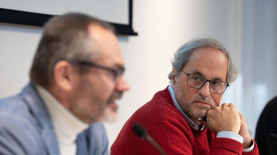 El expresident de la Generalitat de Catalunya, Quim Torra, durante la rueda de prensa.