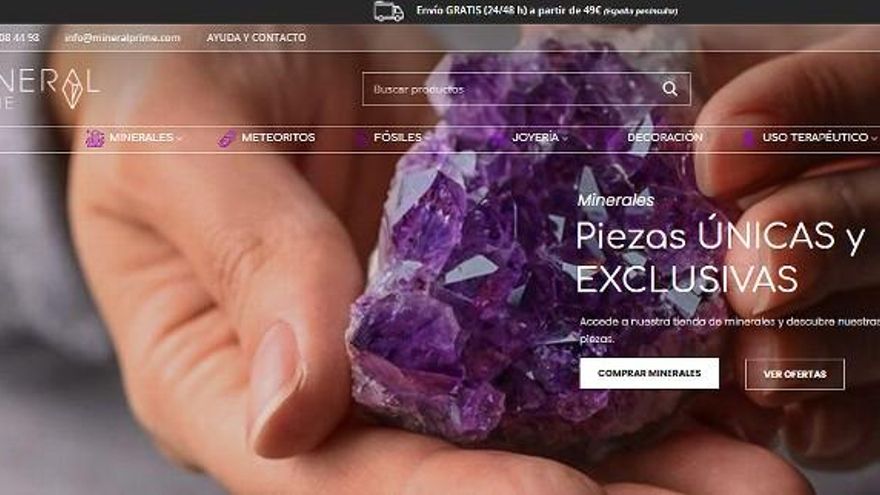 Captura de la portada de MineralPrime.com.