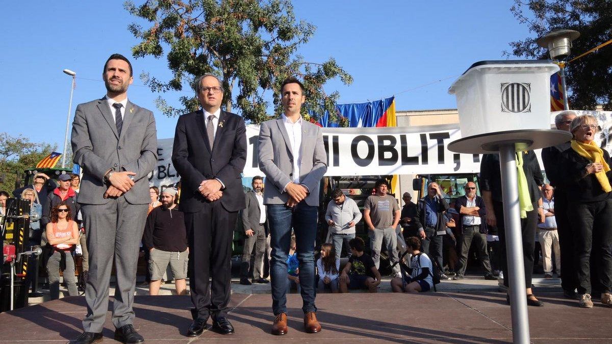 Roger Torrent, Quim Torra y el alcalde de Sant Julià de Ramis, Marc Puigtió