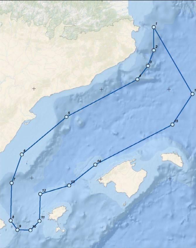 Àrea d'influència del corredor de migració de cetacis.