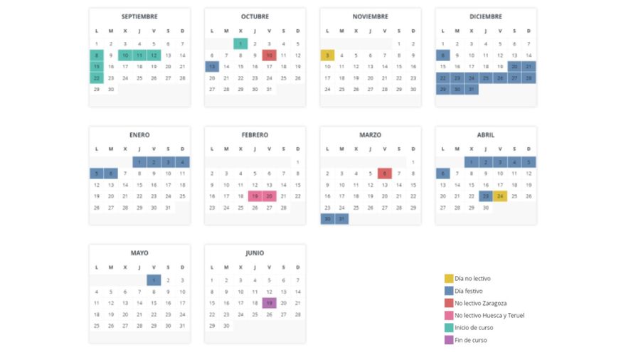 Calendario escolar en Aragón: cuándo empiezan las clases, cuándo acaban y qué festivos habrá este curso 2025-2026