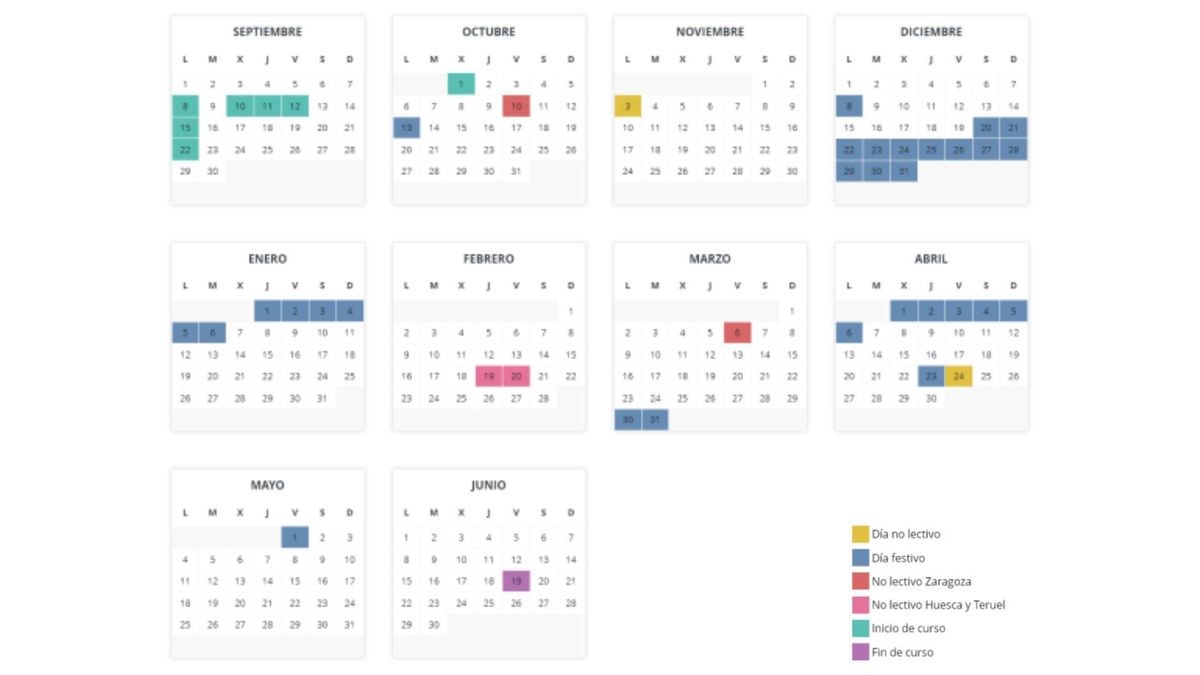 Calendario escolar en Aragón: cuándo empiezan las clases, cuándo acaban y qué festivos habrá este curso 2025-2026