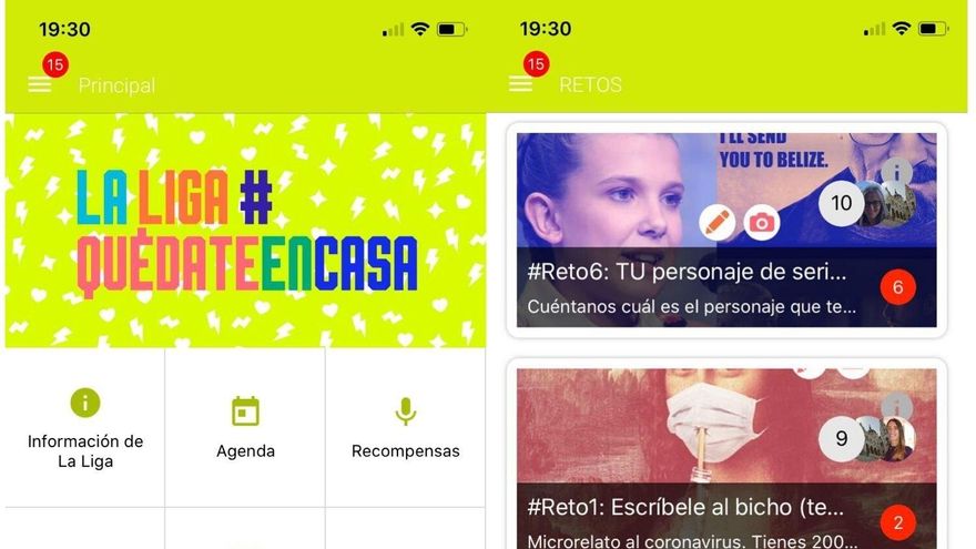 Imagen de la aplicación 'La Liga #QuédateEnCasa'.