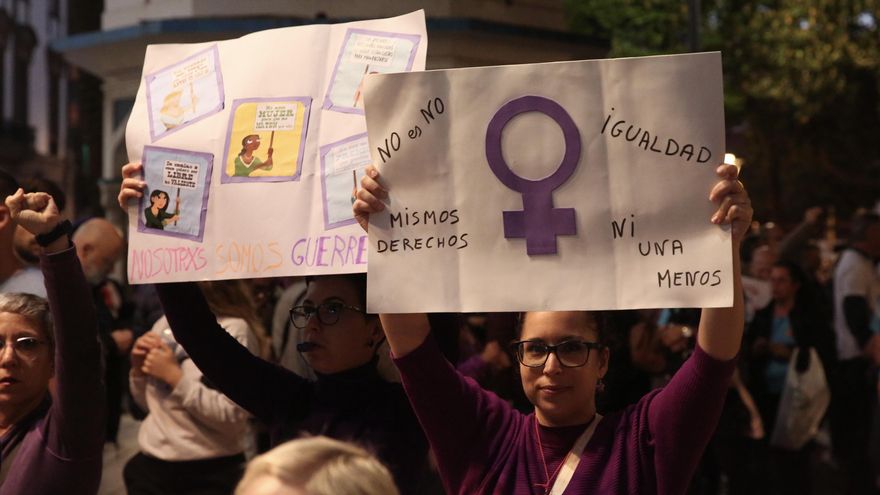 Manifestación por el 8M en Gran Canaria.