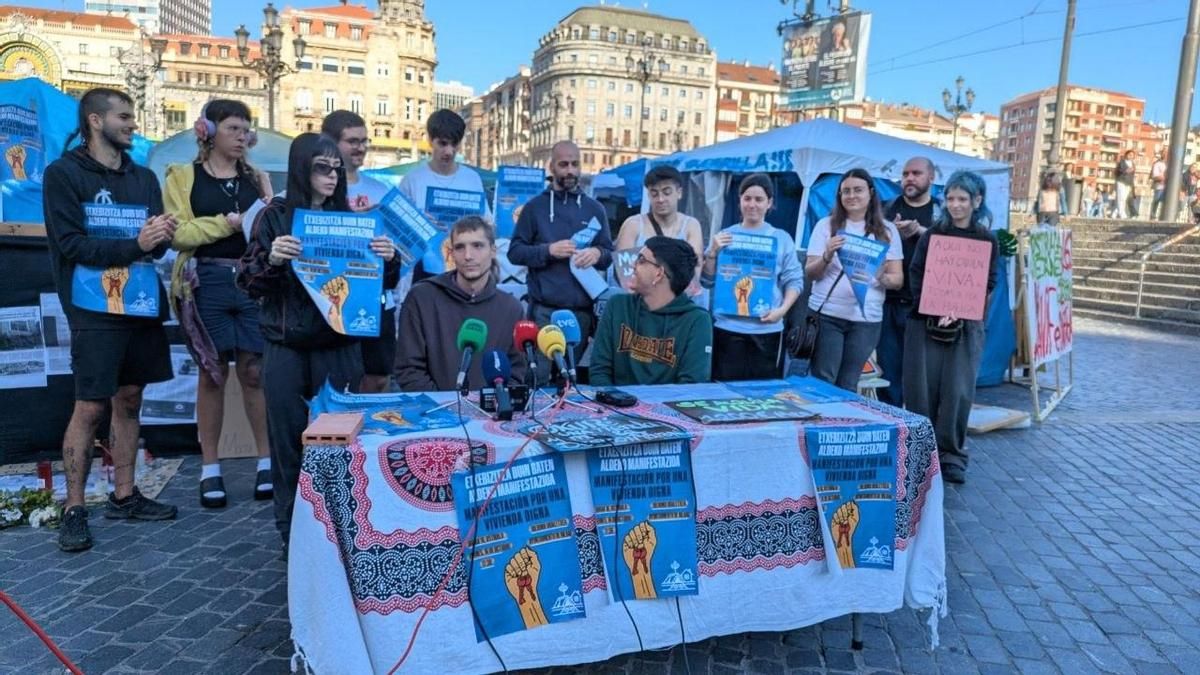 Los acampados por la vivienda en Bilbao se disuelven y centrarán sus esfuerzos en la huelga general