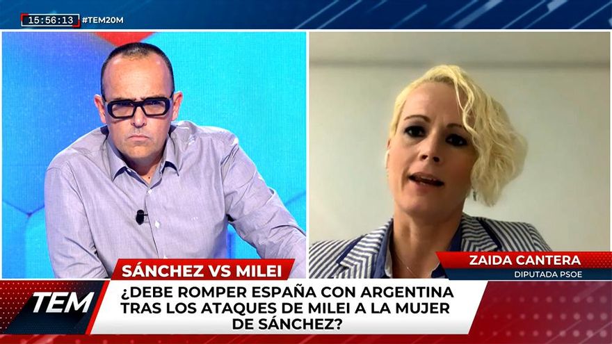 Risto Mejide y Zaida Cantera chocan ante los ataques de Milei a Sánchez: "No tergiverses mis palabras"