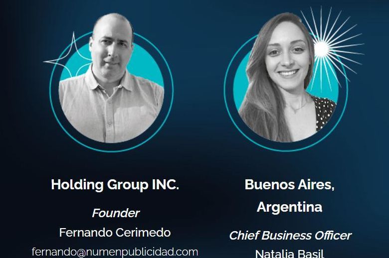 Fernando Cerimedo y Natalia Basil, de acuerdo a cómo figuran en la web de Numen Publicidad.