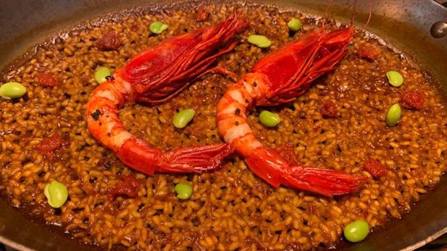 Arroz seco de carabineros