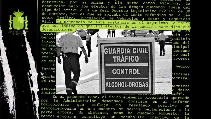 Varapalo judicial al control de drogas de Tráfico: la mera presencia de sustancias no prueba que el conductor esté afectado