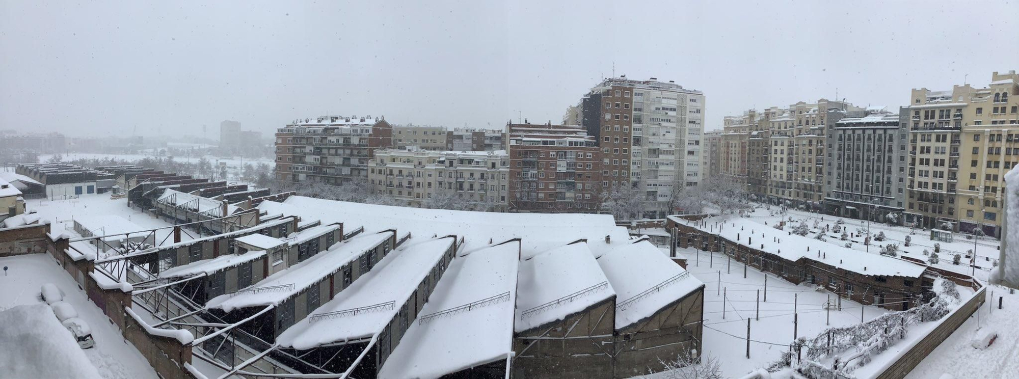 Cocheras Cuatro Caminos - después de la nevada de Filomena