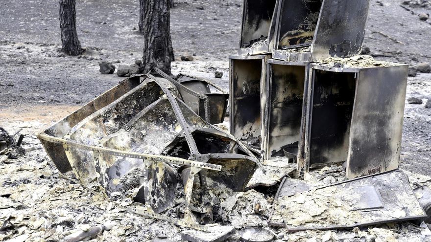 Daños ocasionados por el incendio forestal de La Palma en el municipio de Tijarafe. EFE/Miguel Calero
