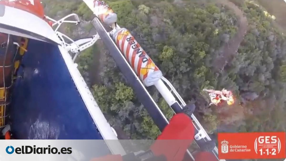 Rescatada en helicóptero una mujer herida moderada tras una caída en un ...
