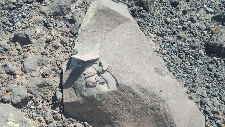 Consumada la destrucción de unos grabados rupestres en Güímar cuya desprotección denunció un colectivo en julio