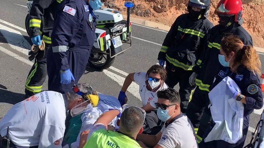 Accidente de moto en Fataga, Gran Canaria