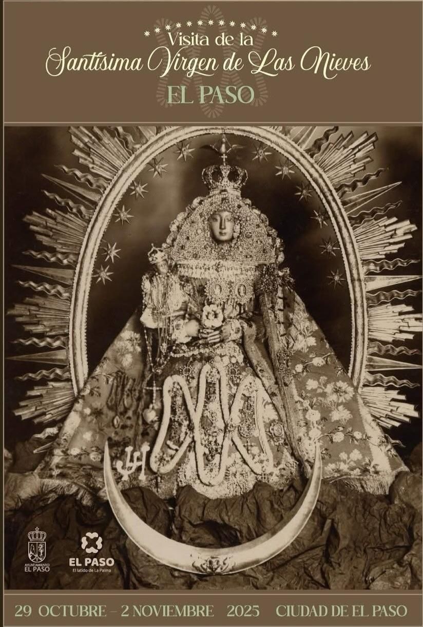 Cartel de la visita a El Paso de la Virgen de las Nieves. Ayuntamiento de El Paso.