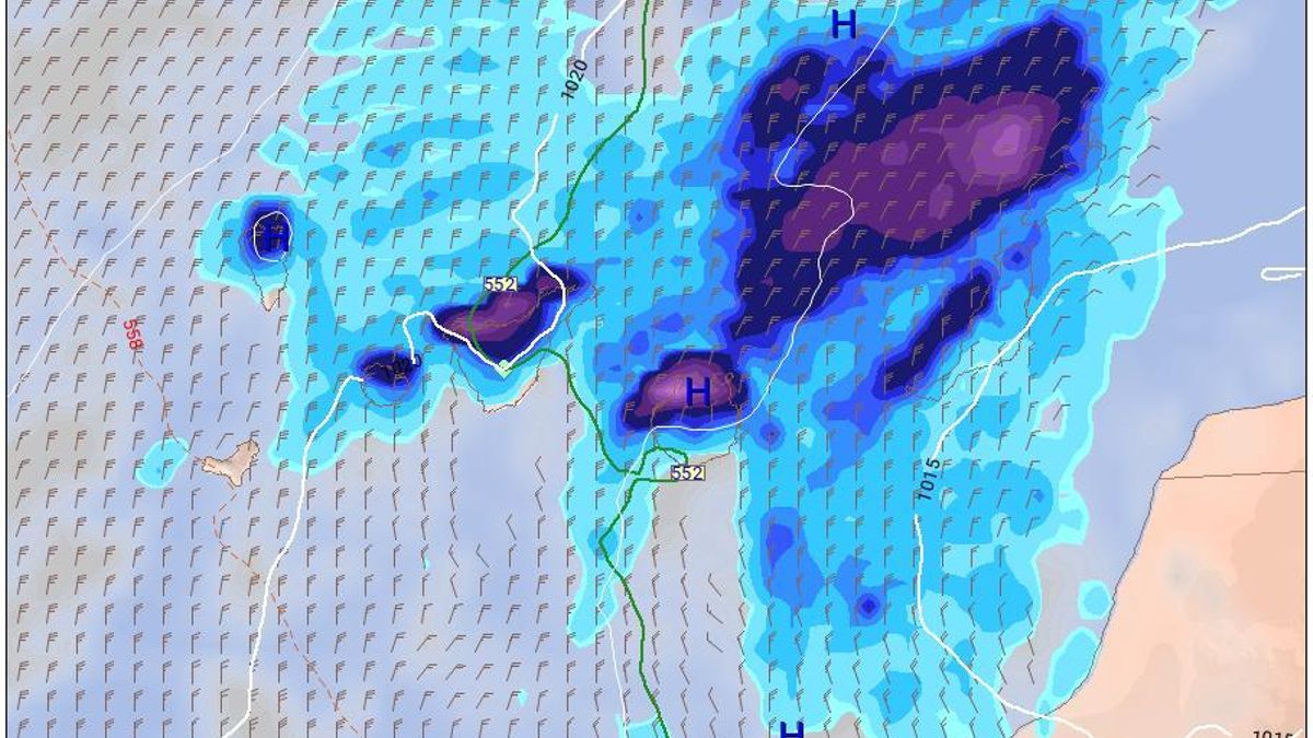 Llega una DANA a Canarias que dejará tormentas y lluvias intensas en varias islas en las próximas horas