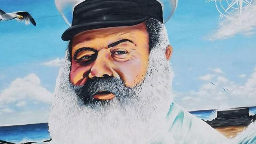 Mural dedicado al rescatador Manuel Sosa, 'Sandokán'