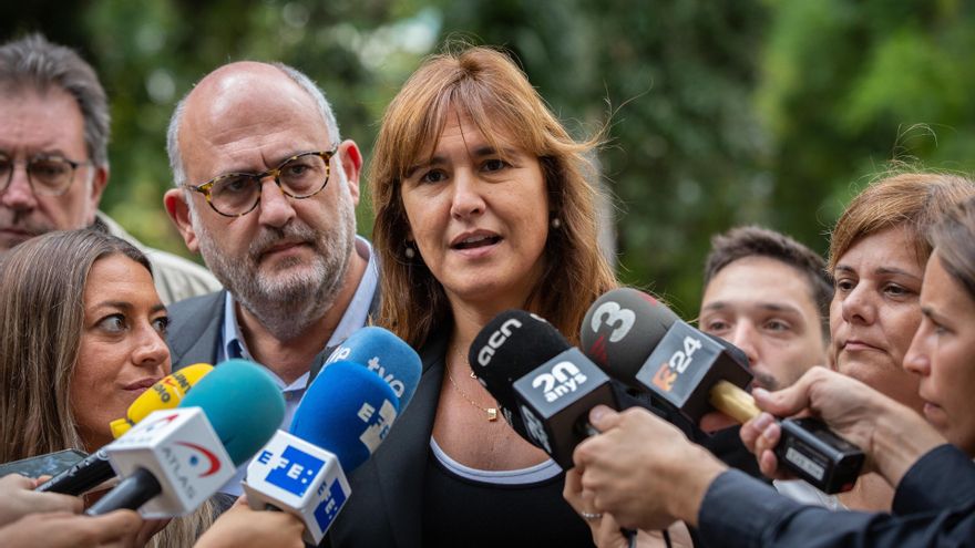 Archivo - La portavoz de Junts per Cataluña en el Congreso, Laura Borràs, ofrece declaraciones tras el Consell Nacional del PDeCAT, en Barcelona (Cataluña/España) a 5 de octubre de 2019.
