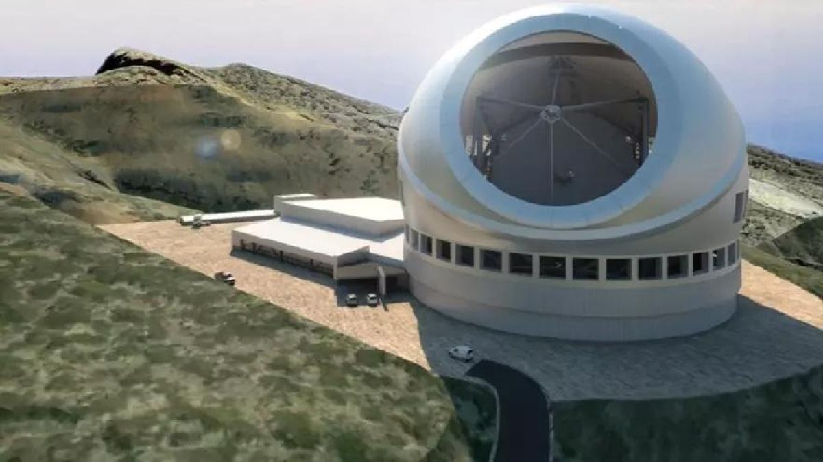 Recreación del TMT en las cumbres de Puntagorda. Imagen: Documento Inicial del proyecto TMT.