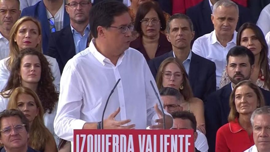 Óscar López este sábado en la presentación de candidaturas del PSOE en Getafe.