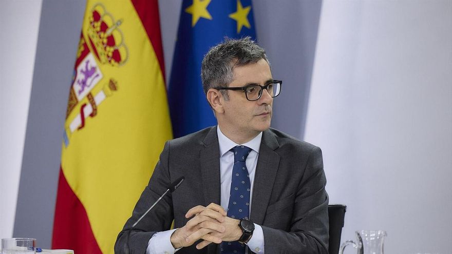El ministro de Presidencia, Justicia y Relaciones con las Cortes, Félix Bolaños, durante una rueda de prensa posterior a la reunión del Consejo de Ministros