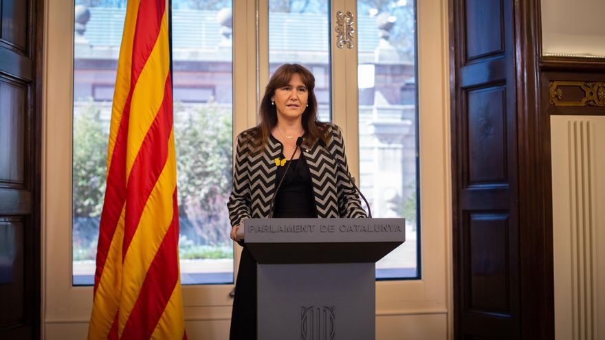La presidenta del Parlament, Laura Borràs, en la Cámara catalana. Foto de archivo.