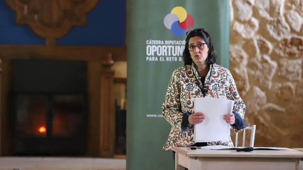 Beatriz Sánchez Valdevira, historiadora de arte y gestora de patrimonio, durante la celebración de Trashumancias 2.6 en Belmonte (Cuenca)