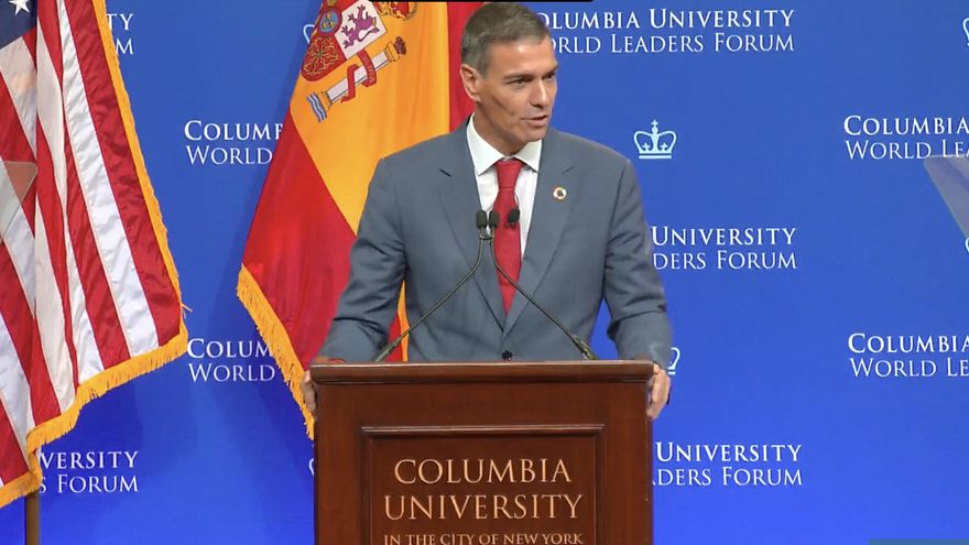 Pedro Sánchez affirms at Columbia University, center of the Protal Movement in the US, that the "Genocide is the worst possible crime"