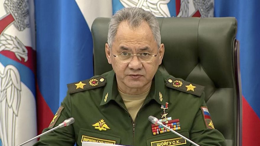 Captura tomada del video que muestra al ministro de Defensa ruso, Sergei Shoigu, durante una reunión de la Junta del Ministerio de Defensa de la Federación Rusa en Moscú este 21 de septiembre. EFE/EPA/MINISTERIO DE DEFENSA DE RUSIA