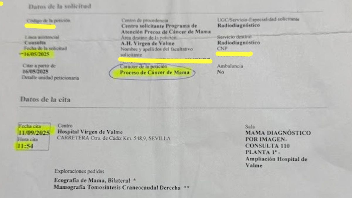 La carta que la afectada recibió a finales de agosto, cinco meses después de la prueba.