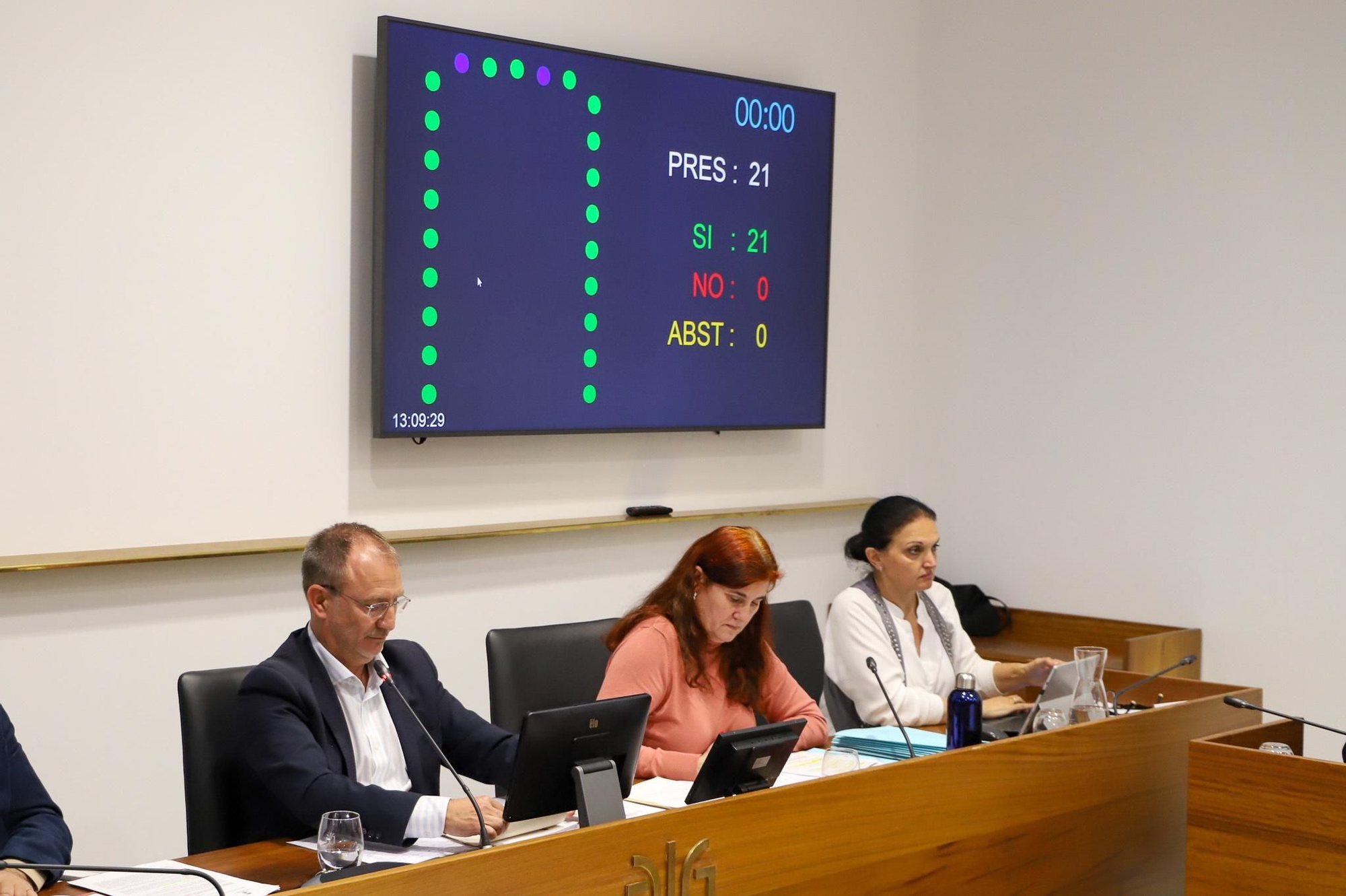 Resultado de la votación del pleno sobre la aprobación del proyecto Dichosa Wellness Clinic. MIGUEL BARRETO/EFE