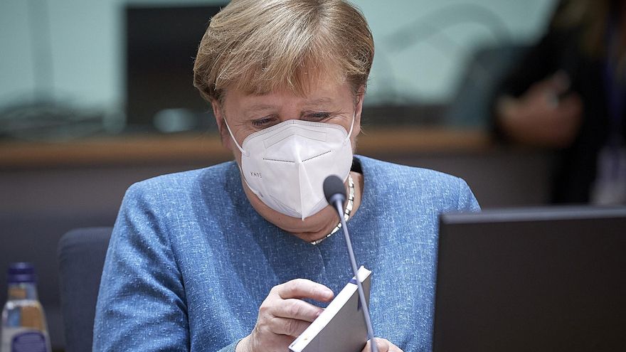 Angela Merkel en la cumbre de la Unión Europea.