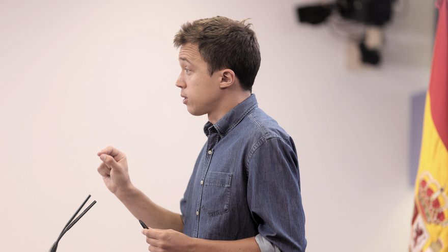 El líder de Más País, Íñigo Errejón, interviene en una rueda de prensa anterior a una Junta de Portavoces, a 15 de junio de 2021, en la Sala Constitucional del Congreso de los Diputados, a 15 de junio de 2021, en Madrid, (España).