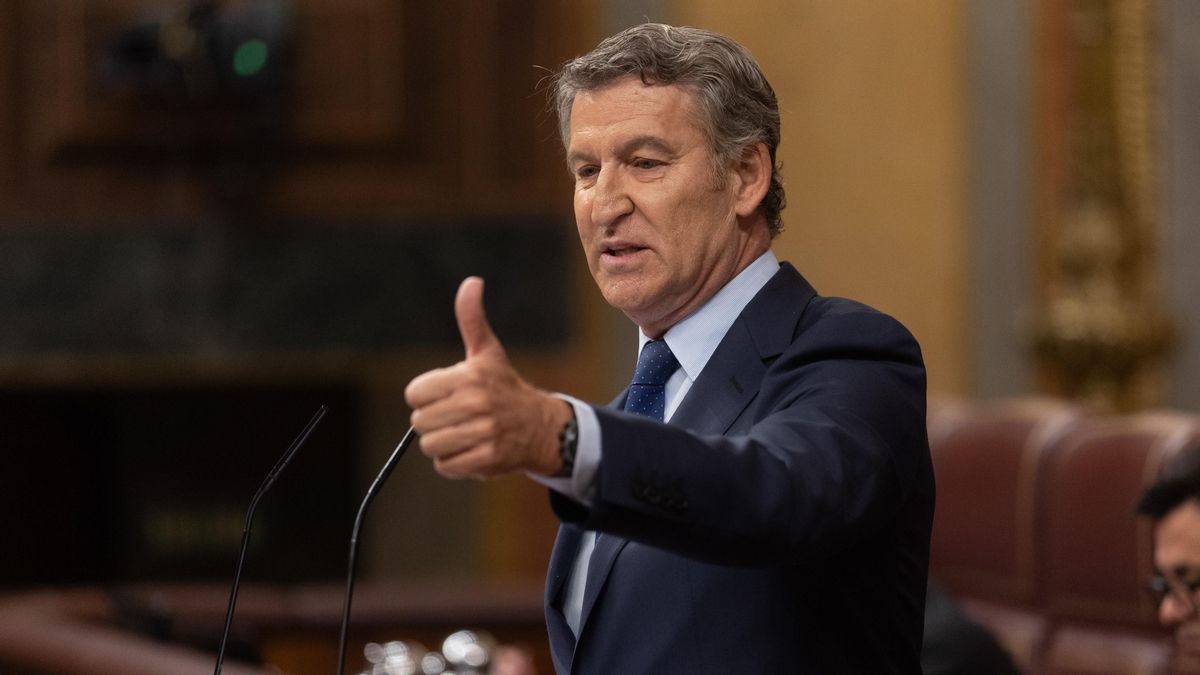 El presidente del PP, Alberto Núñez Feijóo, interviene durante un pleno extraordinario, en el Congreso de los Diputados, a 9 de julio de 2025, en Madrid (España).