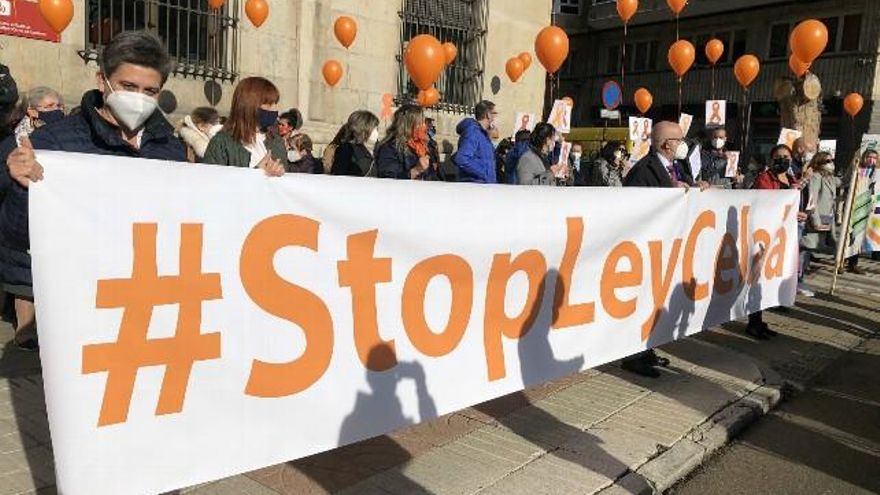 Concentración convocada por la Plataforma Más Plurales para mostrar su rechazo a la Ley Celaá. / Campillo / ICAL