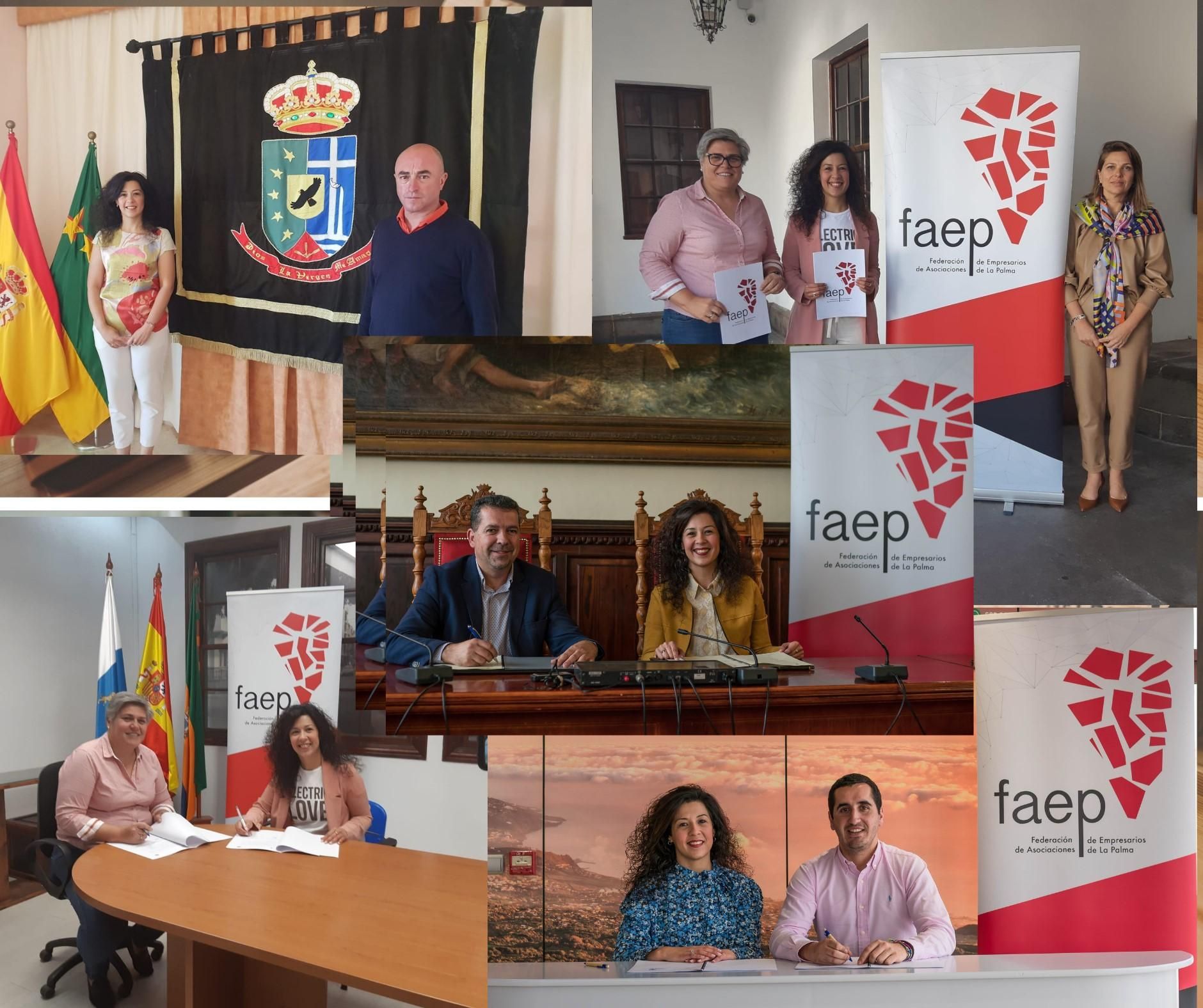 Firma del acuerdo con distintos ayuntmaientos.