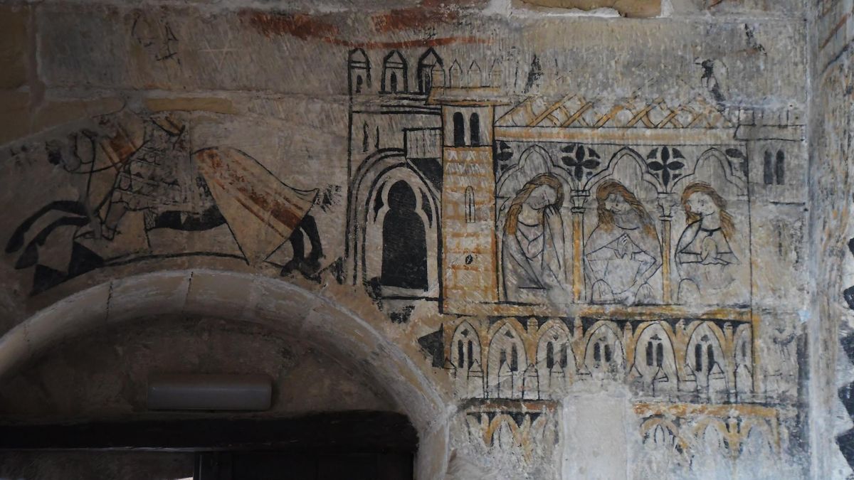 Pinturas murales en el Castillo de Alcañiz.